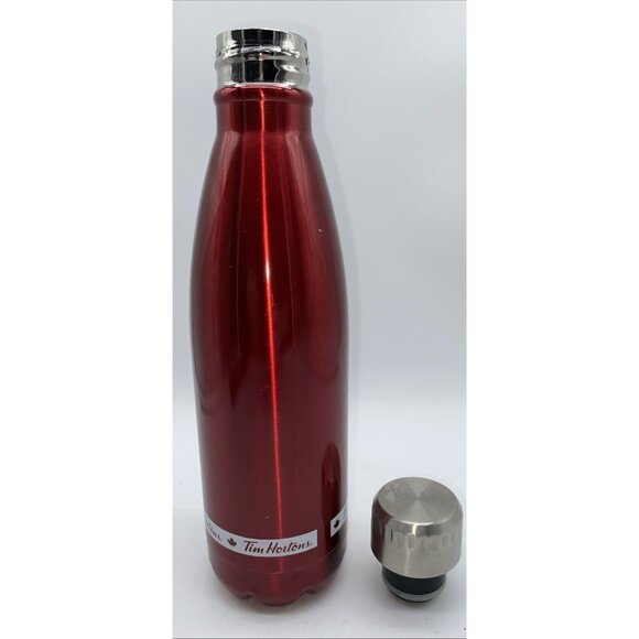 Tim Hortons 2017 Red Stainless Steel Hot/Cold Liquid Water Bottle 500 ml - Picture 4 of 8